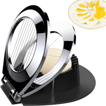 Egg Slicer, BIBURY Egg Cutter Heavy Duty Slicer for Boiled Eggs Strawberry Fruit Garnish Slicer, Stainless Steel Wire with 3 Slicing Styles,