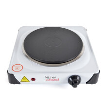KitchenPerfected 1500W Single Hotplate / Cast Iron / Variable Heat Settings / Overheat Protection / Corrosion Resistant / Power Indicator / Non Slip