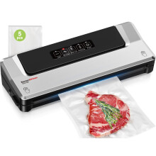 Bonsenkitchen Vacuum Sealer, Globefish Technology for High-Speed Continuous Working, Multi-Functional Vacuum Sealer Machine for Sous Vide Cooking and