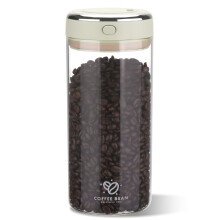 MICHIHOMIE 1700ML Airtight Coffee Canister with One-way CO2 Valve, Borosilicate Glass Coffee Bean Storage Jar with Date Tracker, Wide-Mouth Kitchen