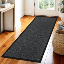 Hallway Runner Rug Grey 60x120cm Non Slip, Heavy Duty Carpet Runner, Rubber Backed Floor Mat, Dirt Trapper Washable Rug for Hallway Kitchen Bedroom