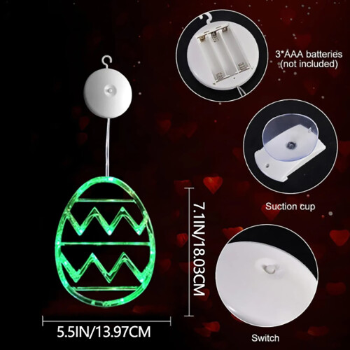 Œuf de Pâques phosphorescent, en PVC, lot de 1 1