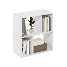 Furinno DALY Book Shelf, 4-Cube Bookshelf, Cube Storage Organizer Bookcase with Irregular Compartments, 11.7 x 23.6 x 24.7, for Living Room, Bedroom,