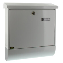Burg-W?chter Vario 86720 W Steel Letterbox Set with A4 Newspaper Box, Drop-in Format, Galvanised Steel, White