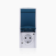 Busch-Jaeger 2601/6/20 EW-53 Ocean IP44 AP Switch/Socket Combination