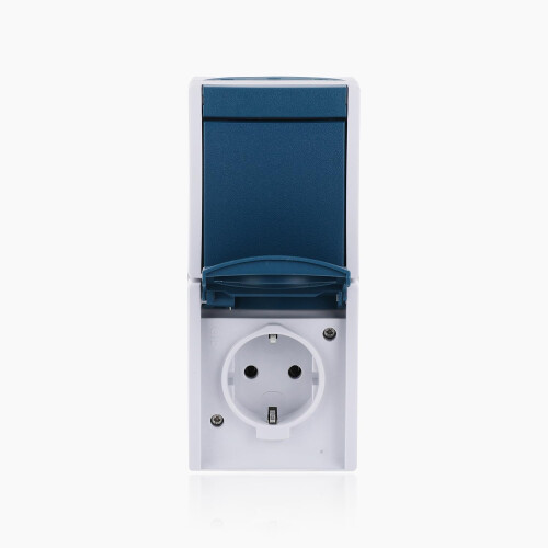 Busch-Jaeger 2601/6/20 EW-53 Ocean IP44 AP Switch/Socket Combination