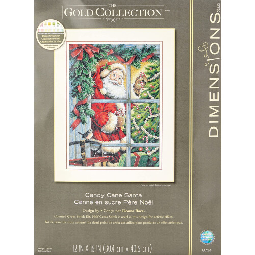 Dimensions 8734 Gold: Counted Cross Stitch: Candy Cane Santa