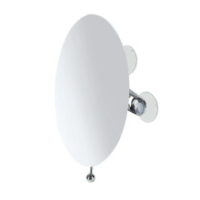 move Mirrors ? oval mirror with suction cups and 5 x magnification ? 15 x 20 cm made of stainless steel, silver