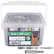 CONNEX B30251 Terrace Screw TX A2 5,0x60,240pcs, Silver, 5 mm x 60 mm