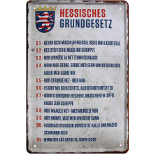 Hessische Grundgesetz Hessen 20 x 30 cm Decorative Tin Sign 16