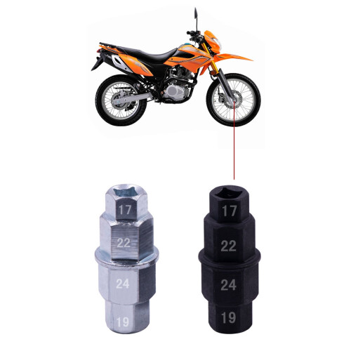 Motorcycle Hex Tool Set 3/8" Drive 17mm 19mm 22mm 24mm 1