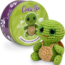 Cookie Box Crochet Kit for Beginners - Learn to Crochet Amigurumi Stuffed Animals - Gift - for Kids (15+) and Adults - Beginner-Friendly Yarn -