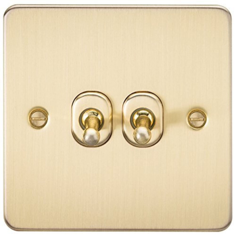 Knightsbridge 10Ax 2G 2-Way Toggle Switch - Brushed Brass 5051224577453