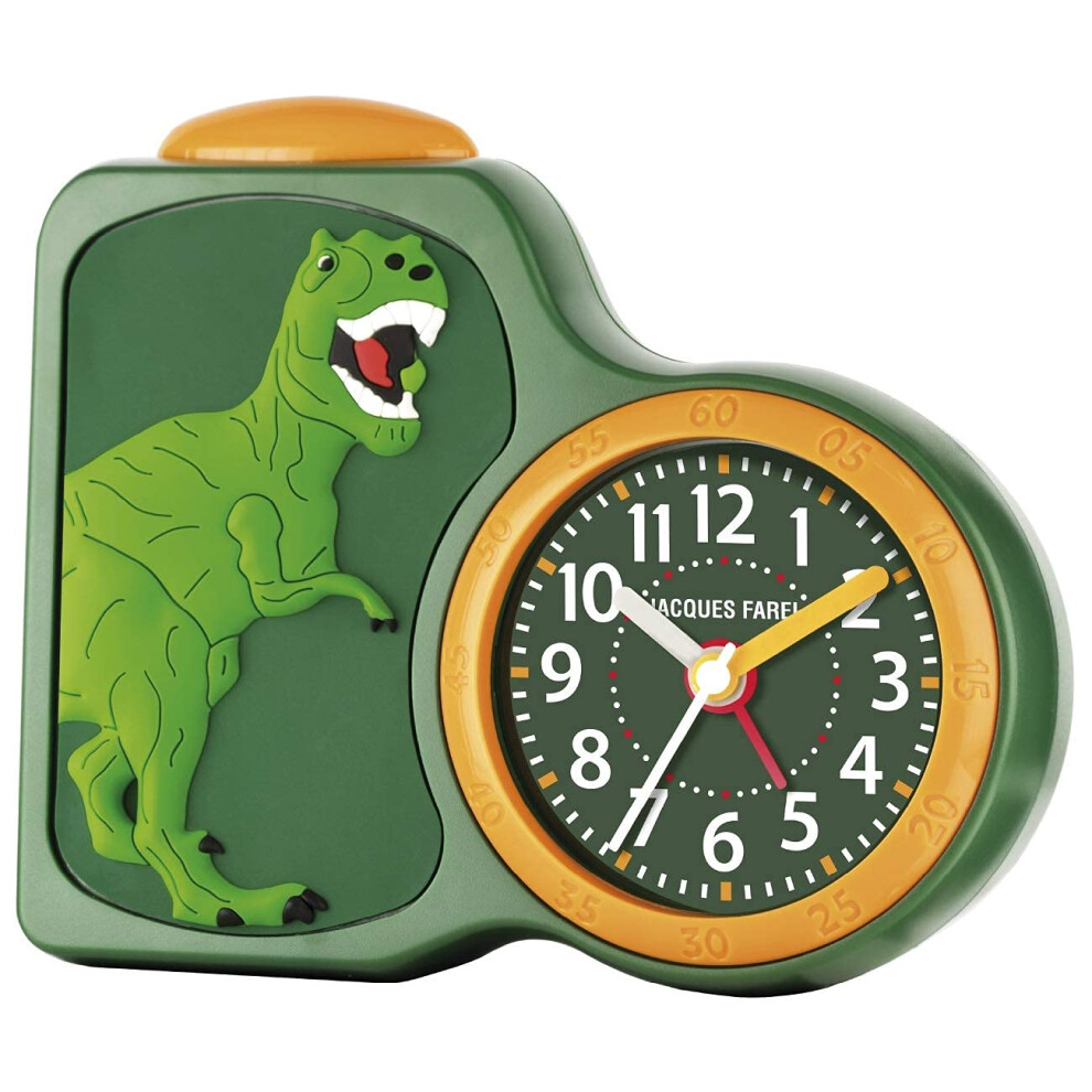 Jacques Farel Kinderwecker Boys Dinosaur Green Without Ticking, With Light And Snooze Acb 06Dino
