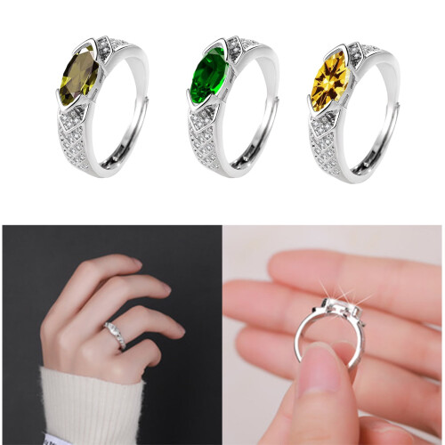 Ανθεκτικά δαχτυλίδια Moissanites από κράμα, αξεσουάρ κοσμήματος για ζευγάρια που 1