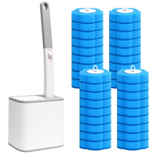Newthinking Disposable Toilet Brush and Refills, Disposable Toilet Cleaning System, Bathroom Closestool Cleaning Wand Kit with Automatic Opening and