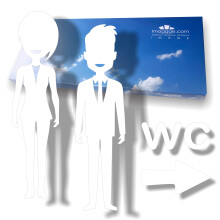 Toilet Stickers for Walls or Doors for Men and Women White