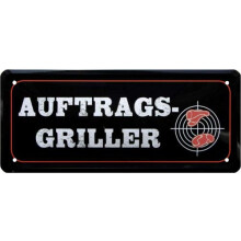 1876 Decorative Tin Sign 28 x 12 cm Grillmeister Grill Party