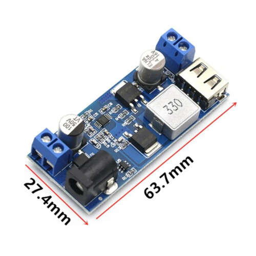 Μετατροπέας τροφοδοτικού DC-DC24V/12V To5V5A με δυνατότητα φόρτισης USB, αντικατάστασης 1