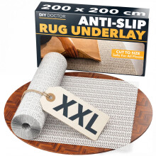 DIY Doctor XXL Rug Gripper (1 Pack) ? 200x200cm Non-Slip Matting Roll ? Anti Slip Rug Underlay for Hardwood, Tile & Laminate ? Rug Grip Stopper &