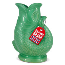 Glug Jug The Bubble Jug? Ocean Green 1.5L Litre Extra Large Fish Shaped Decorative Ceramic Glugging Cocktail, Water and Gin Gurgling Pitcher