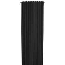 Elbersdrucke Midnight 08 Tab-Top Curtain 255 x 140 cm Living Room Bedroom Hallway 199593 Curtain with Concealed Loops Black