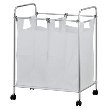 Furinno Laundry Baskets, Chrome + Fabric, one size