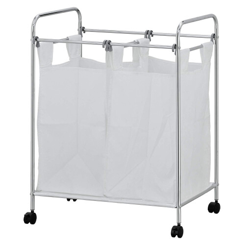 Furinno Laundry Baskets, Chrome + Fabric, one size