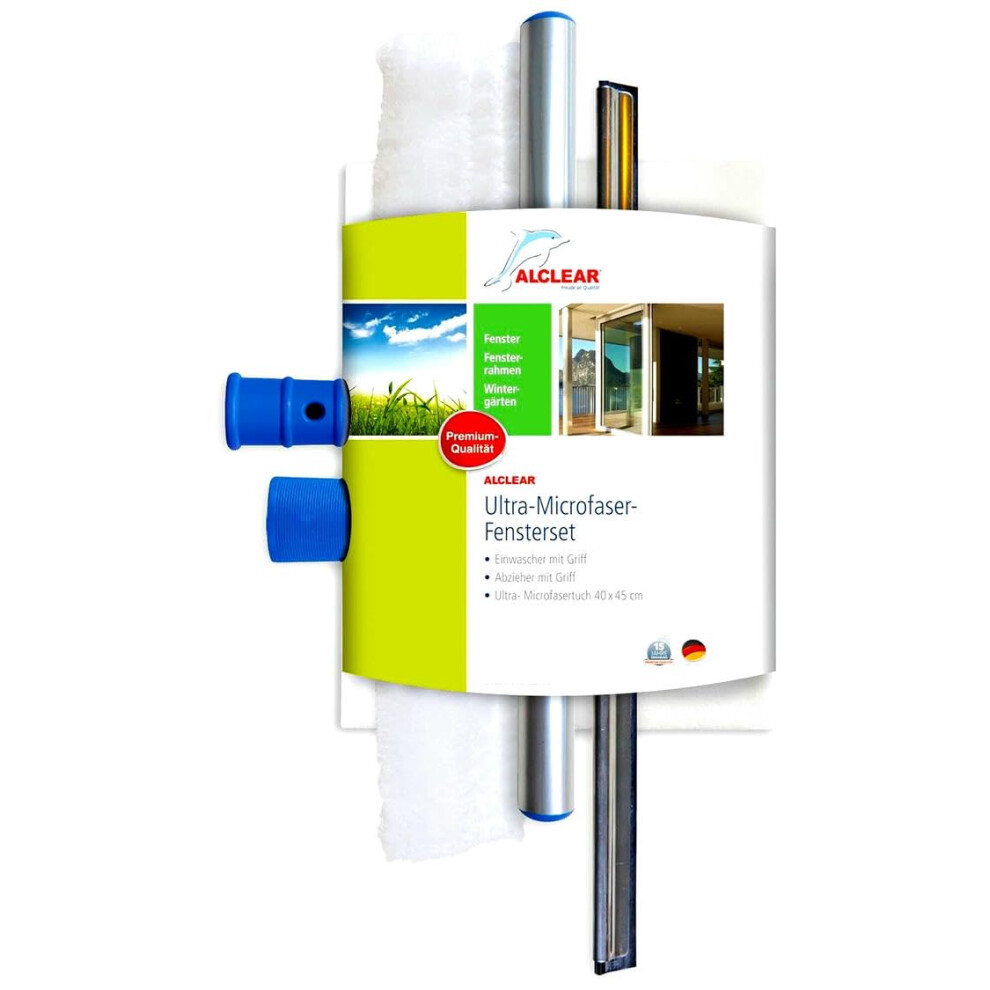 Alclear Professional 960008 Window Set - Microfibre Cleaner, 35Cm Squeegee, Windscreen Wiper Set 5051224586691