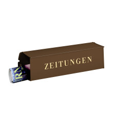 Burg-Wachter 472602 Metal Newspaper Box with Embossed German Text"Zeitungen", Brown, 808 K
