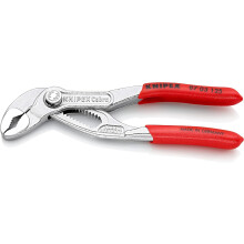 KNIPEX Cobra High-Tech Water Pump Pliers Chrome-Plated with Non-Slip Plastic Coating 125 mm, 87 03 125
