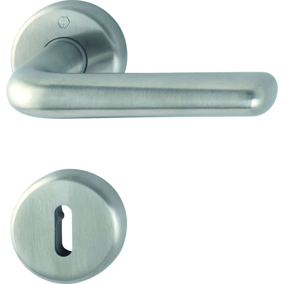 Hoppe 3075201 Bb, 37-42, Matt Stainless Steel Helsingborg Handle Set With Rosettes (Deadlock) 5051224584277