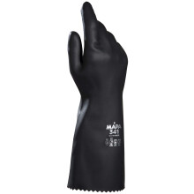 MAPA Professional ULTRANEO 341 - Natural Latex Chemical Gloves in Smooth Neoprene, Providing Good Mechanical Resistance, Black Size 9 (1 Pair)
