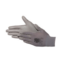 Jah N-PU-2-G Nylon Fine Knit Gloves PU Coating 12 Pairs Thin Grey Size 7
