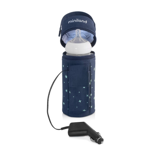 Miniland Baby Bottle Warmer Very Practical for The car, Denim