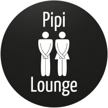 DankeDir! Pipi Lounge Decorative Toilet Sign Black 20 x 20 cm Funny Decorative Sign - Funny Wall Decoration Door Sign Toilet Guest Toilet Visitor