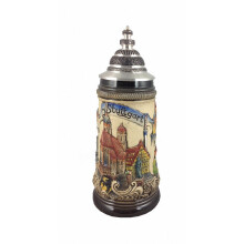 Z?ller & Born German Beer Stein Stuttgart Panorama Stein 0.5 liter tankard, beer mug ZO 1838/906