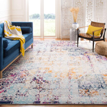 Safavieh Modern Chic Indoor Woven Rectangle Area Rug, Madison Collection, MAD922, in Ivory / Aqua, 122 X 183 cm for Living Room, Bedroom or Any Indoor