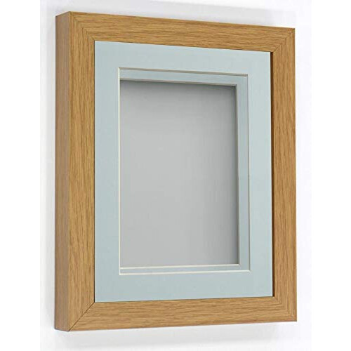 Rickman Box Frame Beech with Light Blue Mount, 7x5 for 5x3 inch