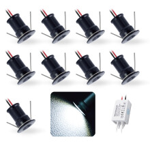 kpslucerna 9PCS 12V 1W Mini LED Spotlight, IP65 Waterproof Recessed Ceiling Downlight for Displays, Indoor Use Kitchen Stairs Closet Hallway DIY