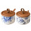 Ceramic Salt Cellar Including Elegant Cover-small blue floral 2