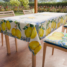 PETTI Artigiani Italiani - Stain Resistant Square Tablecloth 140 x 140 cm Kitchen Table Cover Vietri Design 01 x 4 Seater (140 x 140 cm) 100% Made in