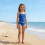 Μπλε μαγιό Tankini για κορίτσια, 11-12 ετών, μονόχρωμο με τελείωμα σε αντίθεση, με 6