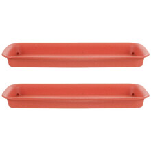Milisten Rectangular Plant Saucer Tray 15.55X6.57X1.26In Waterproof Plastic Drip Tray for Indoor Garden Pots and Flowerpot Holder Plant Plate for