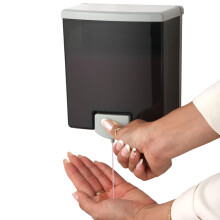 Bobrick Liquid Soap Dispenser, Acrylonitrile Butadiene Styrene (ABS), Black,Gray,Translucent, 6.9" x 5.9" x 3.1"