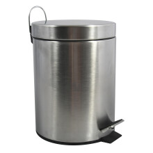 MSV 5 Litre Inox Plus Polypropylene Stainless Steel Step Bin, Silver