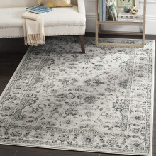 Safavieh Traditional Indoor Woven Rectangle Area Rug, Vintage Collection, VTG430, in Grey / Ivory, 122 X 170 cm for Living Room, Bedroom or Any Indoor
