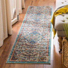 Safavieh Modern Chic Indoor Woven Runner Area Rug, Madison Collection, MAD447, in Grey / Light Blue, 61 X 244 cm for Living Room, Bedroom or Any