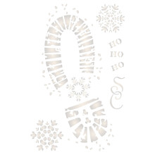 Santa Footprints Stencil, 21.59 x 33.02 cm (L) - Stencil Company Original Christmas Decoration Boot Print Snowflakes