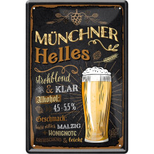 Beer Types Decorative Funny Beer Tin Signs Beer Drinker Wall Sign Door Sign Pub Bar Pup Bistro (20 x 30 cm, Munich Light - Straw Blonde and Clear 644)